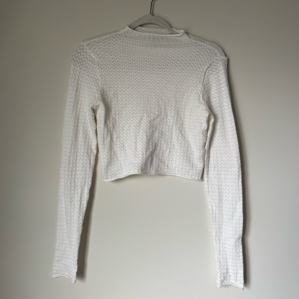 Wild Fable White Long Sleeve Textured Top
